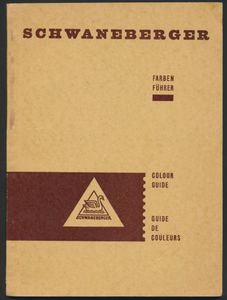 Schwaneberger, Farben Führer, colour guide, guide de couleurs; 1963; gedrukt; gelijmd; Duits/Engels/Frans; 16 pag.; zachte kaft; in redelijke staat
