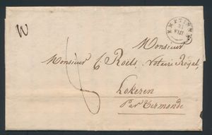 1840 Voorloper met inhoud, vanuit Emptinne (Type 18 stempel), dd. 21 Augustus 1840, naar Lokeren, port 8 decimen, de briefaanhef is van Mianoye, zm