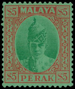 1937/1941 Perak, N° 92 en 103/21 'Iskander' iets getinte gom, zm/m (SG £ 1.115)