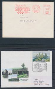 Modern period, Heimat cancellations from A to Z, 558 cancellations in ring binder, 487 stationery letters, vf/f