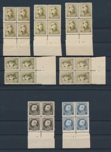 1894/1922, kleine samenstelling Expo Antwerpen, 1915, Helm en Kleine Montenez, met randinscripties of plaatnummers, zm/m.