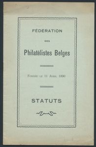Statuts; Fédération des Philatélistes Belges; 1909; gedrukt; geniet; Frans; 11 pag.; zachte kaft; in redelijke staat