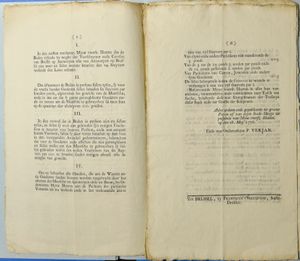 1776 Rapport imprimé entre les messagers d'Anvers et de Bruxelles, qui mentionnent des 