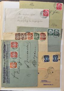 1873/1945 Album met groot aantal brieven, w.o. veel inflatieperiode, mengfrankering Duitsland met Oostenrijk, Danzig, Generalgouvernement, interessant!, zm/m/ntz