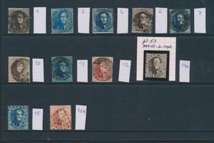 N° 1/6, volrandige zegels, 11 stuks (niet alle waarden aanwezig - zie scan), zm