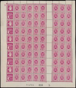 PUc 38/39, in volledig vel van 10 stuks, combinatie A en KT 9, stempel 