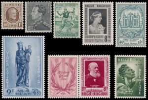 1919/1970 Verzameling in 2 insteekboeken w.o. Houyoux **, Poortman **, Senaat **, Atletiek **, Elisabeth **, UPU **, 2-luiken **, Breendonk I + II **, Brugge **, zm/m