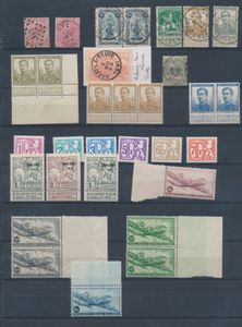 Restant verzameling met enkele zegels, wo. Enkele luchtpostzegels, enkele stempels, etc., zm/m