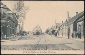 Hoogstraten, stoomtram en zicht op de statie (1 stuks)