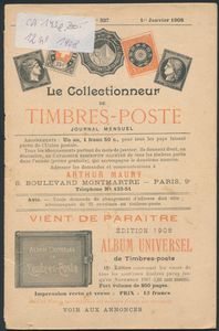Le collectionneur de Timbres-poste, journal mensuel, n° 327/338 + 342/350 (Totaal: 21 stuks); 1908/1909; gedrukt; geniet; Frans; zachte kaft; in redelijke staat