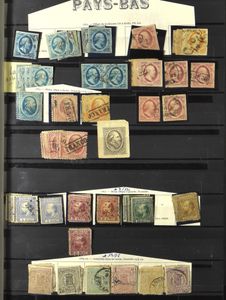 1852/1993 Verzameling in 2 dikke insteekboeken met groot aantal 1° emissie, klassiek goed na te zien op stempels, Indië vanaf n° 1/2, 1870 met betere zegels w.o. 