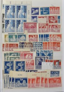 1950/1990 Zeer uitgebreide voorraad in 3 dikke insteekboeken, in gemengde kwaliteit, zm/m/ntz