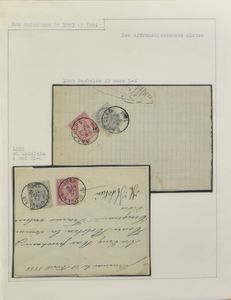 1883/1884 Verzameling met emissie 1883 en 1884, met mixed frankeringen, boorden, strippen en blokken, zm/m