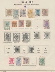 1862/1953 Verzameling op oude albumbladen met o.a. stempels Shanghai, zm/m/ntz