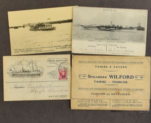Wilford, Scheldetochten op Temse, reclamefolder + 3 zichtkaarten