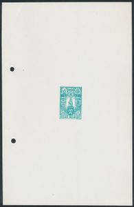 Expo 58, niet aangenomen ontwerp, 1 ontwerp in groen op glanzend papier 