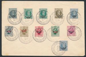 S 1/5, S 7/10 en S 13 op omslag met de speciale stempel van de 