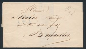 1841 Voorloper zonder inhoud, vanuit Fayt, (Type 18 stempel, Herlant 4), dd. 7 maart 1841, naar Bruxelles, port 2 decimen, zm