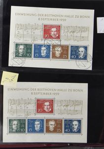 Stock de blocs, principalement des pays européens, dans un classeur à anneaux, tb