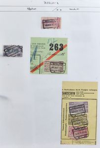1926/1982 Arrondissement Mechelen, verzameling zegels, op fragmenten, vrachtbrieven o.a. Sauvegarde, Mechelen Nekkerspoel op volledig document, St. Amands - Puurs - Werk, +/-200 stuks, zm/m