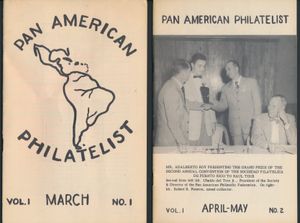 Pan American Philatelist; Peter B. Wright (editor); Pan American Philatelic Federation, USA; 1954 - 1958; gedrukt; geniet; Engels; zachte kaft; zeer mooi; complete oplage van alle nummers die samen de eerste 3 delen van het tijdschrift vormen (verschenen tussen 1954-1958), inclusief het altijd begeerde en belangrijke nr. 1, evenals de index van deel 1, een totaal van 27 nummers van deze vroege en waarschijnlijk vrij kortstondige publicatie gewijd aan Latijns-Amerikaanse filatelie, bescheiden gedrukt maar gecompenseerd door een schat aan interessante informatie, schaars