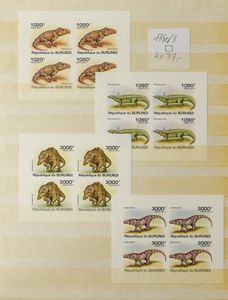 2011/2012 Beautiful collection of themed imperforate blocks of four in a stockbook, all with an animal theme, vf (OBP €1.800)