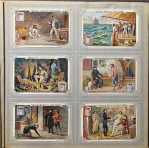 7 Liebig albums, Van der Auwera n° 501/845 (Sanguinetti +/-€3.000)