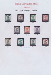 États conventionnels indiens Gwalior : N° 118/28 et O 80/O 94 
