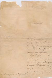 1866 Brief geschreven door Manuel Larramirar, 