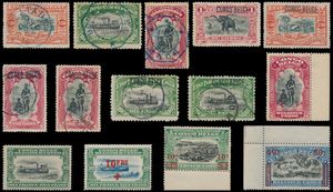 1886/1923, large collection of stamps in 2 stockbooks from N° 1 to N° 105, including Mols with local overprints and Typo, Red Cross, lot for specialists, shades, cancellations, varieties, significant catalogue value, to be checked, vf/f.