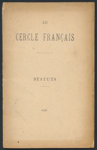 Le Cercle Français - Statuts; Th. Lombaerts; 1896; gedrukt; geniet; Frans; 24 pag.; zachte kaft; in goede staat