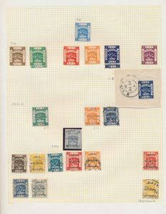 Verzameling Palestina 1918/1928 en Egypte 1867/1914 op albumbladen met betere zegels, vervalsingen zijn aangeduid, enkele betere stempels, zm/m/ntz