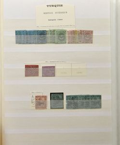 Divers pays dans 10 classeurs, dont l'Indonésie, les territoires espagnols, dont les Antilles (Cuba), la Turquie (à partir de 1863), y compris Chypre, Alexandrette, Cilicie, blocs de quartre pays divers, Roumanie, Trieste, tb/b/à voir