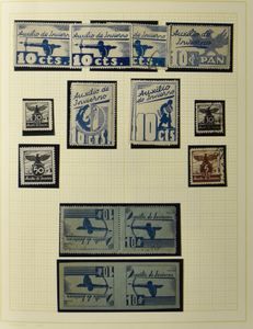 1936/1944 Mooie verzameling Burgeroorlog, lokale post, etc., in album met o.a. veel Barcelona, zm
