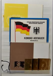 Beau matériel thématique, presque tout neuf, dont des timbres dorés, beaucoup non dentelés, pays du Golfe, notamment l'espace, l'art, les personnages célèbres, le sport, la reine Victoria, 9 livres et une boîte à chaussures, tb (énorme valeur catalogue)