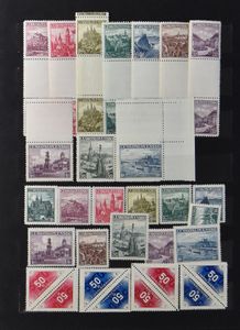 1918/1980 Samenstelling in 3 insteekboeken en 1 album w.o. reeksen, kleinbogen, blokken, zm/m