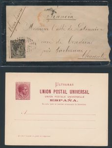 1839/1959 Zusammenstellung von 26 Poststücken, darunter Vorläufer Puerto Principe und einige ungebrauchte Ganzsachen, einwandfrei/schön