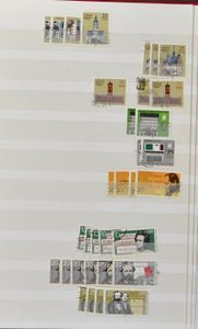 1950/1988 Voorraad in 5 insteekboeken, overwegend gestempeld, zm/m/ntz