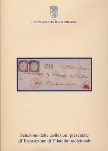 Selezione delle collezioni presentate all'Esposizione di Filatelia tradizionale; Unione Filatelica Lombarda; Unione Filatelica Lombarda; 2002; gedrukt; ingebonden; Italiaans / Frans; 263 pag.; harde kaft; als nieuw; Boek in albumvorm met een selectie van zeldzaamheden uit de collecties tentoongesteld op MonacoPhil 2002, over de hele wereld. Het boek werd ook bekroond met de eerste prijs in de literatuurwedstrijd op de tentoonstelling, rijk geïllustreerd en een zeer nuttige bron.