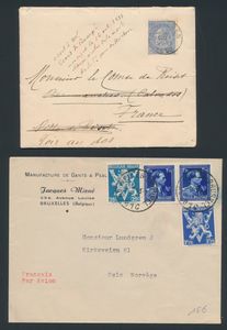 Verzameling van +60 documenten (meestal brieven), enkele mooie stempels, verschillende periodes, zm/m/ntz