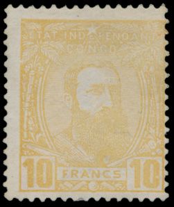 N° 13 ‘10fr. ochre-yellow’ regummed, very light shade, off-centre to the right, with certificate, f (OBP €1,000)