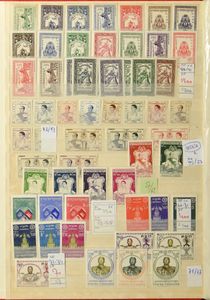 Cambodia and Laos, beautiful collection in thick stockbook, both from independence onwards, many better sets and souvenir sheets, mostly mint, vf/f