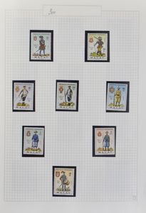 Diverse thema's in 4 boeken, w.o. Kerstmis, schilderkunst, Lions, uniformen, vrijwel geheel postfris, zm