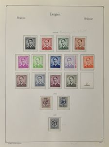 1953/1968, kleine verzameling in Kabealbum, w.o. Boudewijn bril *, zm.