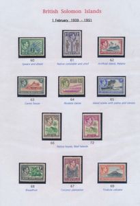 N° 60/72 en Strafport D 1/8 '1939/1951 George VI frankeerreeks en de zeldzame strafportzegels, zm (SG £ 185)