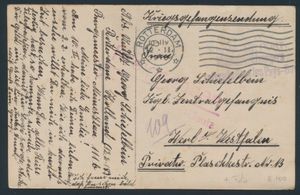 1918 Première Guerre mondiale, carte vue Kriegsgefangensendung de Rotterdam à Wesel (Allemagne), bel exemplaire, tb