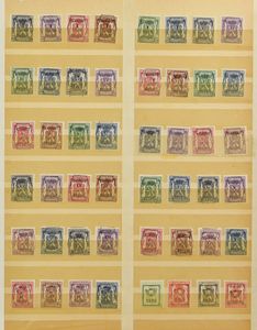 1906/1993, samenstelling typo-opdrukken, in insteekboek, w.o. volledige reeksen, zm/m/ntz