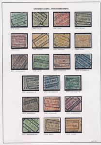 1920 Londen- en Mechelen-uitgiften, samenstelling stempels op bladen, zm/m