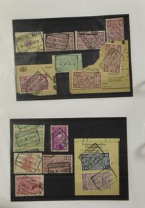 1903/1992 Spoorlijn Antwerpen - Gent, verzameling zegels, fragmenten, vrachtbrieven op bladen, o.a. Sinaai 1992, honderden stuks, zm/m