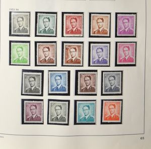 1884/1998 in 3 Davo, quasi volledig vanaf 1957, voor deze periode zeer weinig inhoud, inclusief Boudewijn bril *, BL 30 en BL 31 **, zm/m/ntz